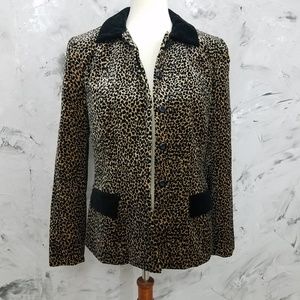 JEFFREY HALPER Cheetah Print Velvet Jacket